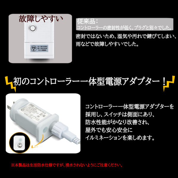 Litake(リテーク) LED電飾 360球 30m LED イルミネーションライト メモリー機能 8点灯パターン 4色 ハロウィン クリスマス  飾りつけ 屋外 防水 連結可 - 画像 (4)