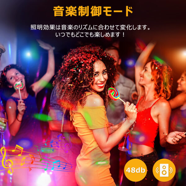 Litake(リテーク)  新仕様登場 ミラーボール LED 常夜灯 ナイトライト USB充電式 ディスコライト 音声起動 リモコン付き - 画像 (7)
