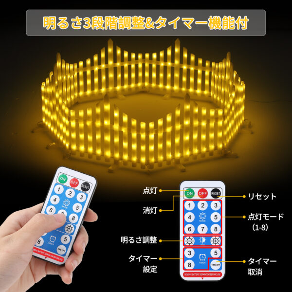 Litake ソーラーライト ガーデンライト 屋外 防水 充電式 自動点灯 タイマー付 フェンスライト LEDガーデンライト おしゃれ お庭 ライトアップ - 画像 (5)