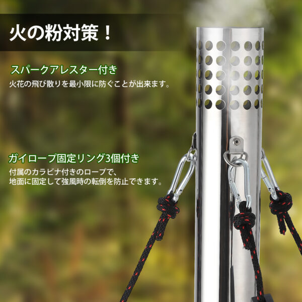 Litake 薪ストーブ キャンプ 小型 テント 耐熱ガラス窓 収納バッグ付き アウトドア コンロ キャンプ用品 テント用ストーブ 暖炉 焚火台 - 画像 (7)