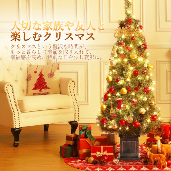 Litake クリスマスツリー 北欧 おしゃれ ヌードツリー 150cm クリスマス まつぼっくり付 高級 ポットツリー Xmas tree - 画像 (4)