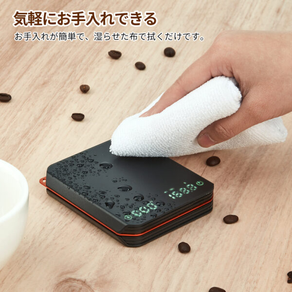 Litake コーヒースケール 充電式 キッチンスケール 0.1g 2kg miniサイズ エスプレッソモード タイマー付 風袋引き機能 単位切替 AUTOモード - 画像 (9)