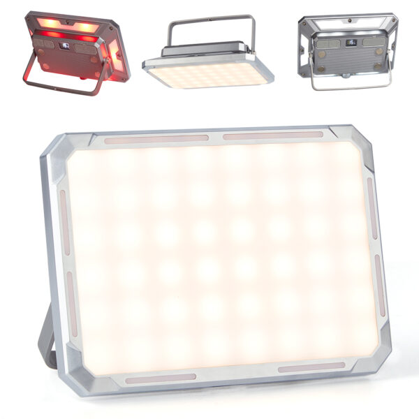 Litake led 作業灯 充電式 高輝度 明るさ無段階調整 3色切替 スマホ充電対応 SOS LEDランタン 投光器 マグネット付き 折り畳み式