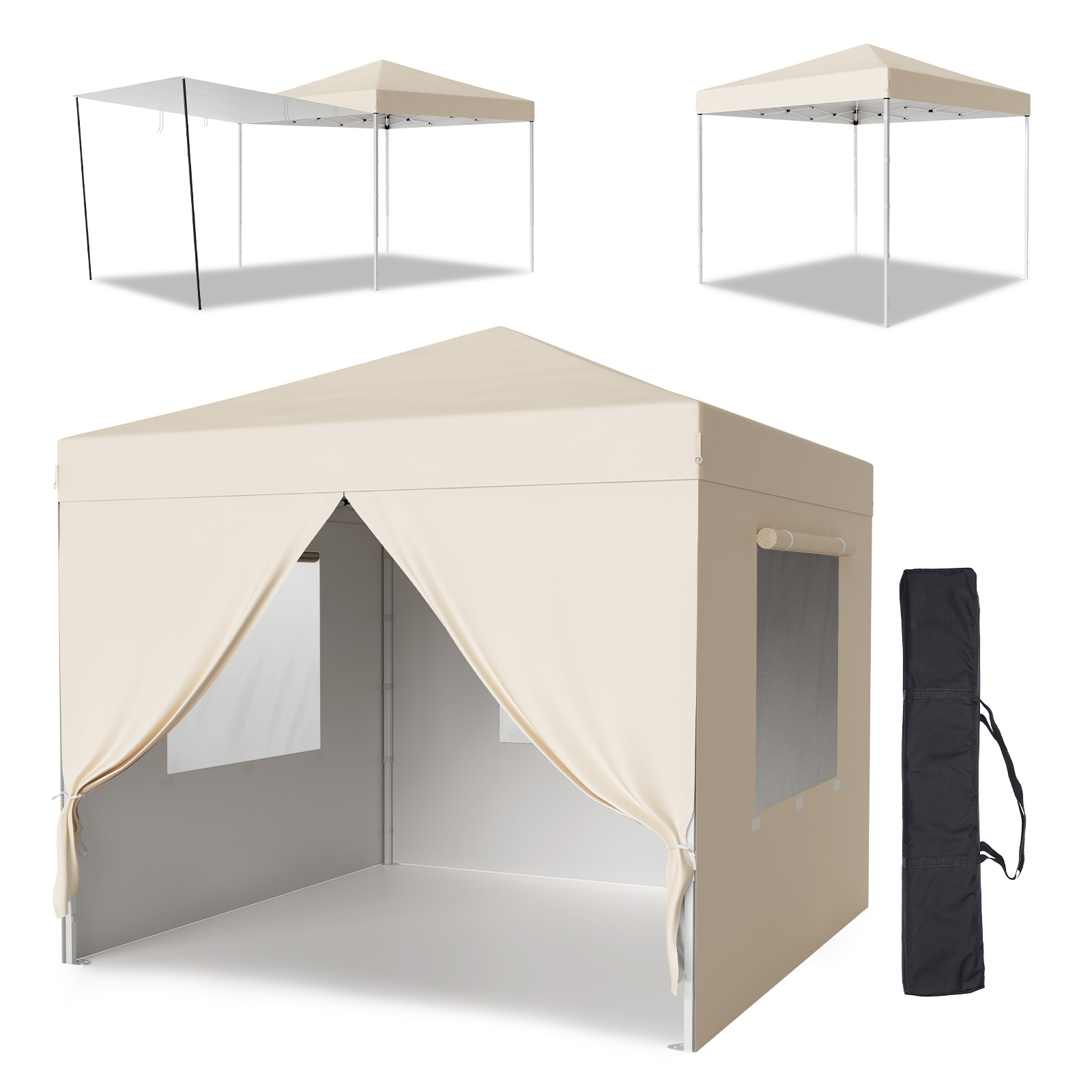 Litake  タープテント 3m×3m サイドシート 頑丈 スチール 大型 UV加工 撥水 日よけ イベント アウトドア キャンプ