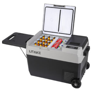 Litake  車載冷蔵庫 29L 大容量 バッテリー対応 2室 1室 DC12V/24V AC100V 低電圧保護 クーラーボックス アウトドア キャンプ F29