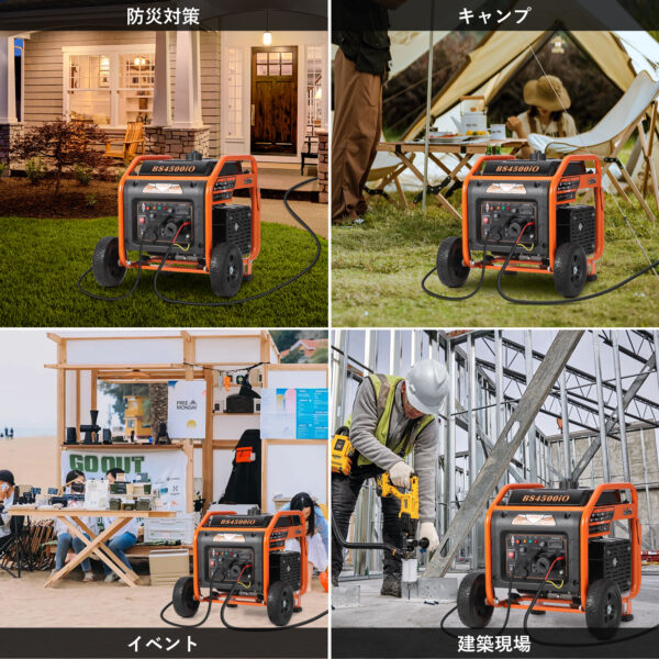 Litake  発電機 スタンダード 3500W インバーター 発電機 オープン 持ち運び便利 ガソリン発電機 家庭用発電機 非常用電源 - 画像 (3)