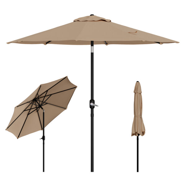 Litake  大型 パラソル 215m 230m 270m ガーデンパラソル 傘 角度調節 傾く チルト クランク式 ビーチパラソル アウトドア UVカット