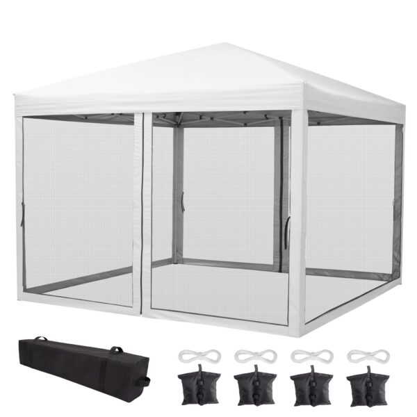 Litake  タープテント 3m×3m 蚊よけネット 頑丈 スチール 大型 UV加工 撥水 日よけ イベント アウトドア キャンプ - 画像 (2)