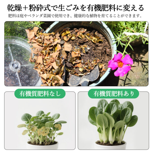 Litake  生ごみ処理機 2.5L 生ゴミ処理機 家庭用 乾燥 粉砕 生ごみ減量乾燥機 小型 脱臭 フィルター ごみ減量 - 画像 (7)