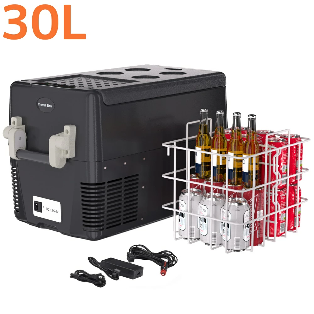 車載冷蔵庫 30L/40L/50L コンプレッサー式 ポータブル冷蔵庫 AC/DC -20〜20° 急速冷凍 静音 3WAY電源対応 - 画像 (9)