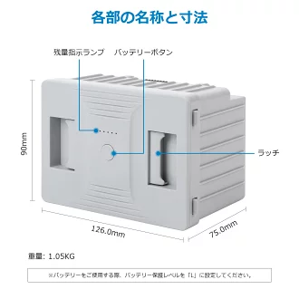 車載冷蔵庫 専用バッテリー 15600mAh 充電式バッテリー LZ-20L/LZ-9L/X30K/X40K/X50K/F29/B35IM/B38 急速冷凍 ポータブル冷蔵庫 - 画像 (3)