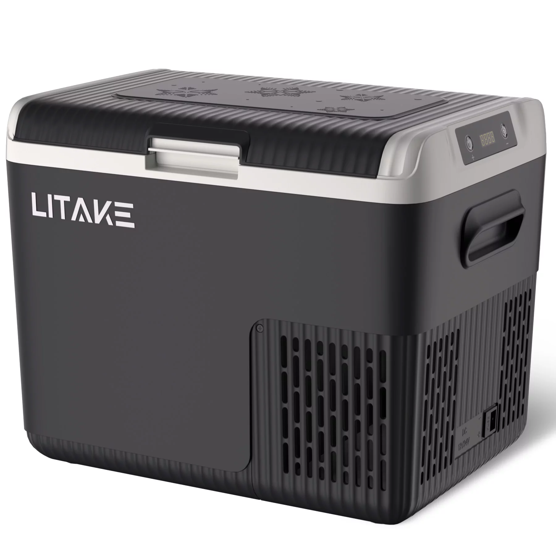 Litake 車載冷蔵庫G18DG12D コンプレッサー式 -20℃~20℃ 急速冷凍 4Way電源対応 バッテリー内蔵可能 2室独立温度制御 大容量 DC12V/24V AC100V 低電圧保護 静音 車載家庭両用 庫内灯付 車中泊 アウトドア - 画像 (2)